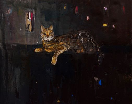 Painting «Cat Burmylo», oil, mixed media, enamel, canvas. Painter Melnyk Ihor. Buy painting