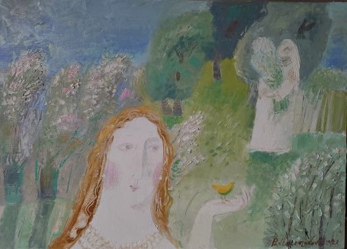Painting «Time of blossoming willow», oil, canvas. Painter Pantelemonova Inna. Buy painting