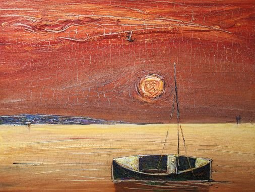 Painting «At sea. A hot evening», acrylic, mixed media, canvas. Painter Ivaniv Viktor. Buy painting
