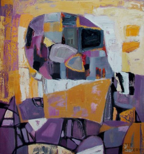 Painting «Purple geometry», oil, canvas. Painter Shuliak Tetiana. Buy painting