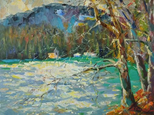 Painting «Lake Synevir», oil, canvas. Painter Olkhov Oleksandr. Buy painting