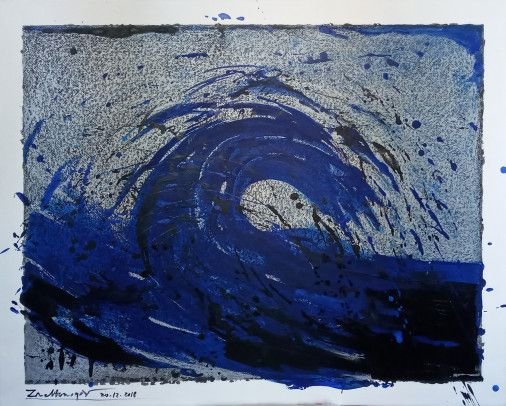 Painting «Wave», acrylic, pastel, paper. Painter Zheltonogov Oleksii. Buy painting