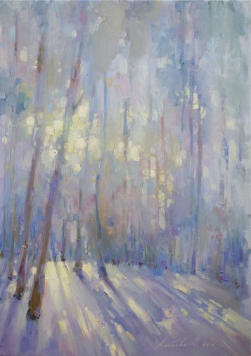 Картина «Зимовий ліс», олійні фарби, полотно. Художниця Лаптєва Ольга. Купити картину