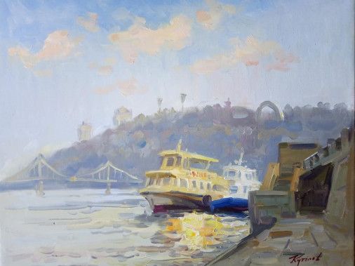 Painting «Kievskaya embankment», oil, canvas. Painter Kutilov Yurii. Buy painting