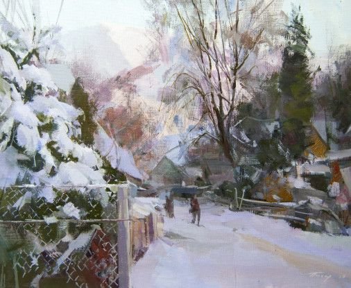 Painting «Winter in the Carpathians», oil, canvas. Painter Pysar Yurii. Buy painting