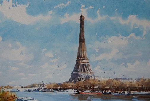 Painting «Autumn in Paris», watercolor, paper. Painter Mykytenko Viktor. Buy painting