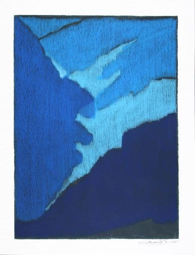 Painting «Blue», acrylic, pastel, paper. Painter Zheltonogov Oleksii. Sold