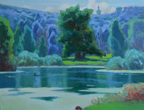 Painting «Sidnev lakes», oil, canvas. Painter Movchan Vitalii. Buy painting