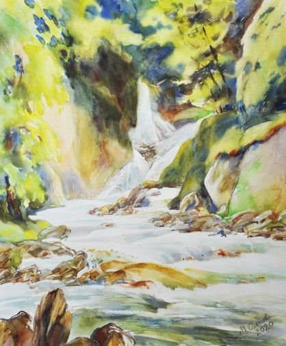 Картина «Чарівні ліси Обервіля», акварель, папір. Художниця Ольхова Марина. Купити картину