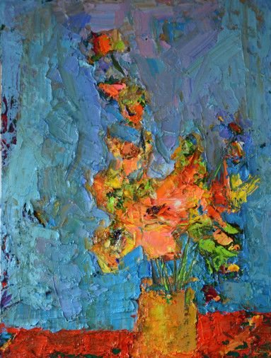Painting «Orange flowers», oil, canvas. Painter Melnyk Ihor. Buy painting