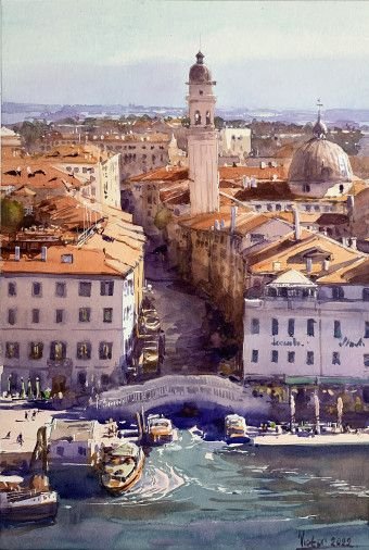 Painting «Venice, roofs», watercolor, paper. Painter Mykytenko Viktor. Buy painting