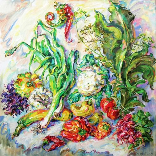 Painting «Generous summer», oil, canvas. Painter Horodnycheva-Lutskevych Halyna. Buy painting