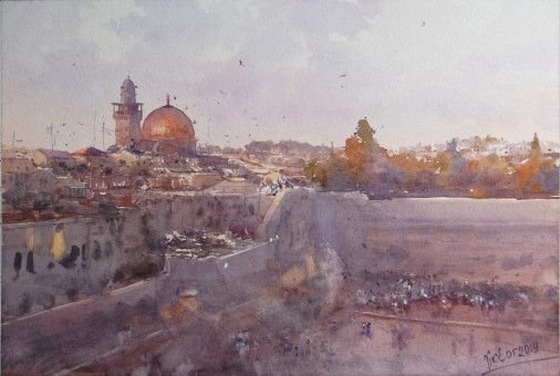 Painting «Jerusalem. The temple», watercolor, paper. Painter Mykytenko Viktor. Buy painting