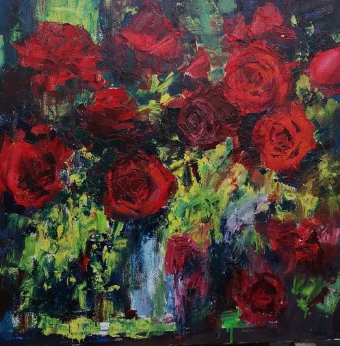Картина «Квіти кохання», олійні фарби, полотно. Художниця Герасименко Наталія. Купити картину