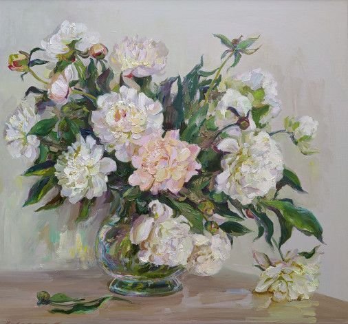 Painting «White peonies», oil, canvas. Painter Pavlenko Leonid. Buy painting
