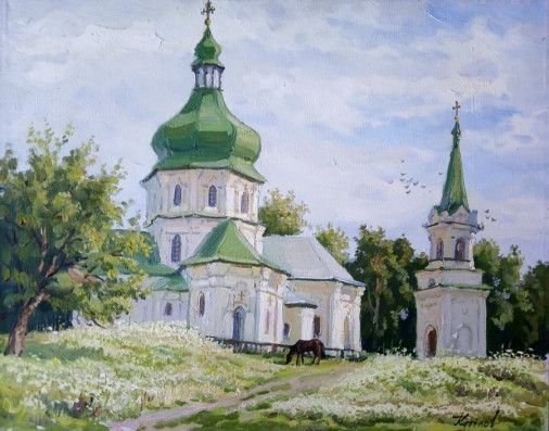 Painting «Lizogubovskaya church», oil, canvas. Painter Kutilov Yurii. Buy painting