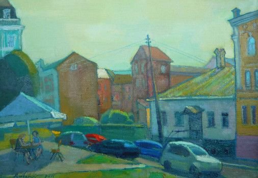 Painting «Desyatinny Lane, Kiev», oil, canvas. Painter Rubanov Oleksii. Buy painting