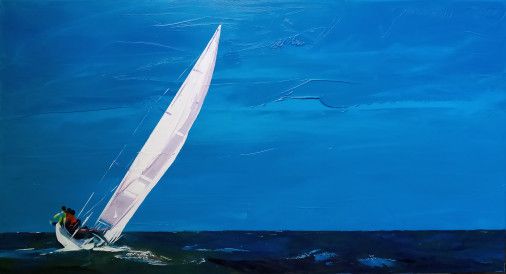 Painting «Pink sail», oil, canvas. Painter Lashkevych Mariia. Buy painting