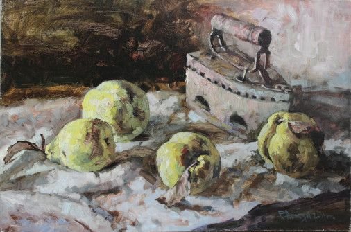 Painting «Still life with quince», oil, canvas. Painter Agasian Roman. Buy painting