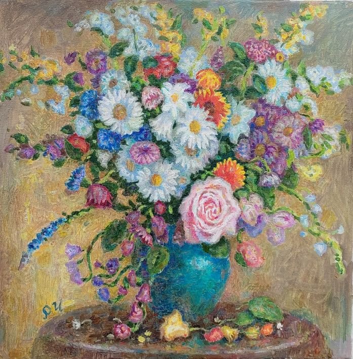 Painting «Flowers in a vase», oil, canvas. Painter Chudnovsky Roman. Buy painting