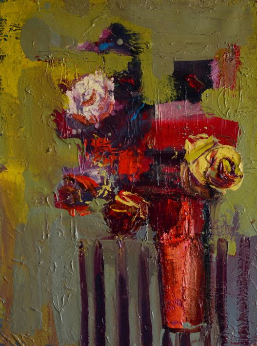 Painting «Summer roses», oil, enamel, canvas. Painter Melnyk Ihor. Buy painting