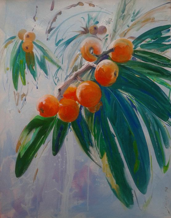 Painting «The best fruits, medlar.», acrylic, canvas. Painter Lashkevych Mariia. Buy painting