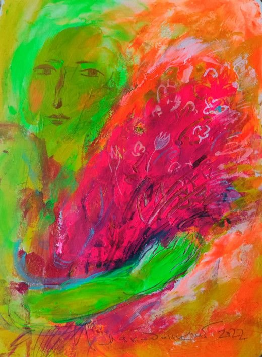 Painting «Rose bouquet», acrylic, hardboard. Painter Makedonskyi Pavlo. Buy painting