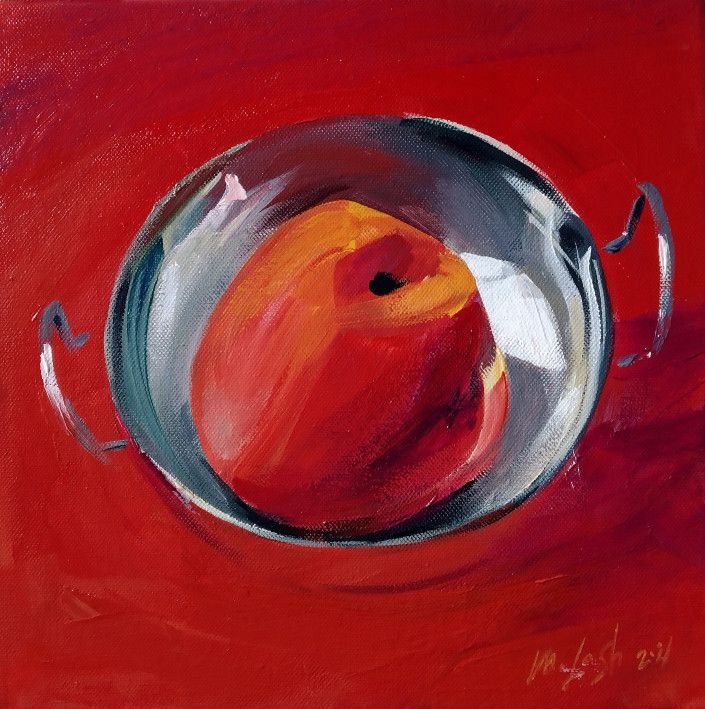 Картина «Фрукт. Яблуко», акрил, полотно. Художниця Лашкевич Марія. Купити картину