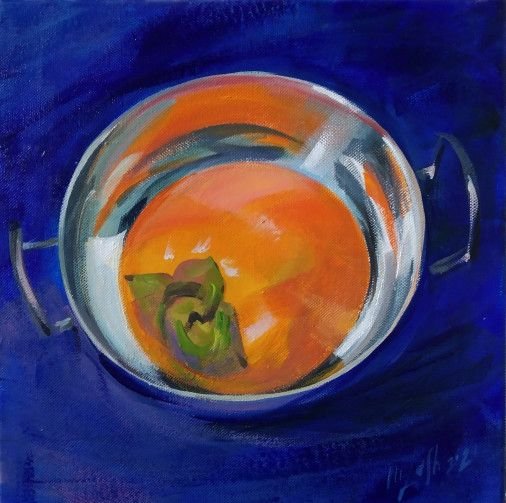 Painting «Fruit. Persimmon», acrylic, canvas. Painter Lashkevych Mariia. Buy painting