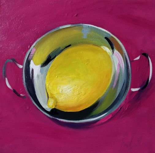 Painting «Fruit. Lemon», acrylic, canvas. Painter Lashkevych Mariia. Buy painting