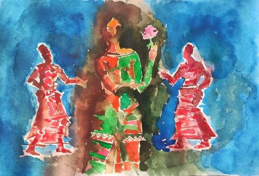 Painting «Dance with a flower», watercolor, paper. Painter Makedonskyi Pavlo. Buy painting