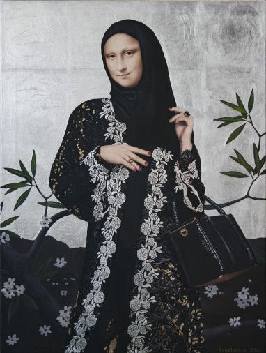 Painting «"Lisa in Dolce and Gabbana 2"», acrylic, mixed media, canvas. Painter Bahatska Nataliia. Buy painting