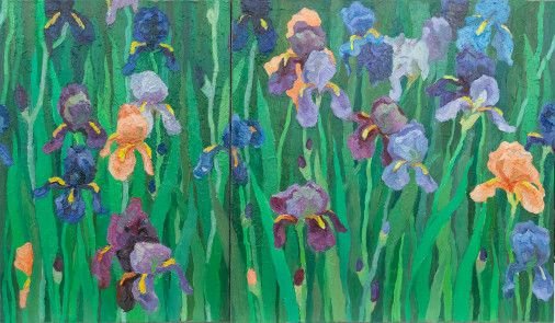 Painting «irises», oil, canvas. Painter Havryliuk Varvara. Buy painting