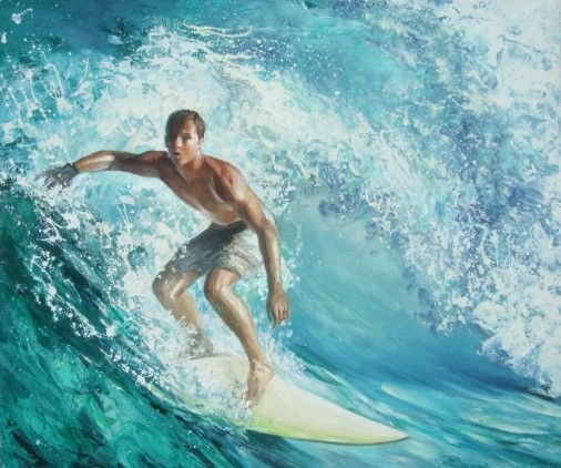 Painting «Surfer», oil, enamel, canvas. Painter Samoilyk Olena. Buy painting