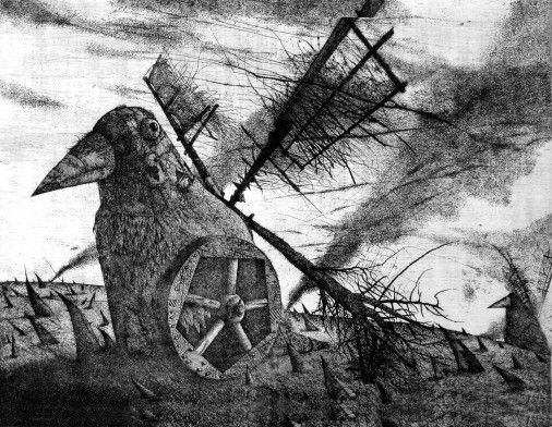 Картина «Птица-32», офорт, бумага. Художник Яхин Ильдан. Купить картину