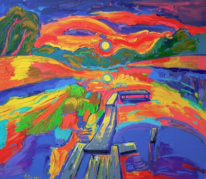 Painting “The sun is setting”