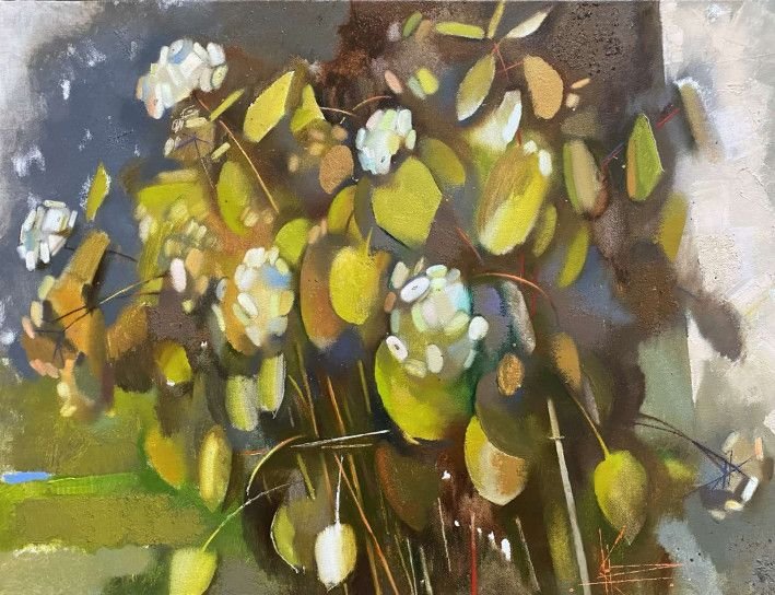 Painting «Hydrangea bush», oil, canvas. Painter Korniienko Oksana. Buy painting