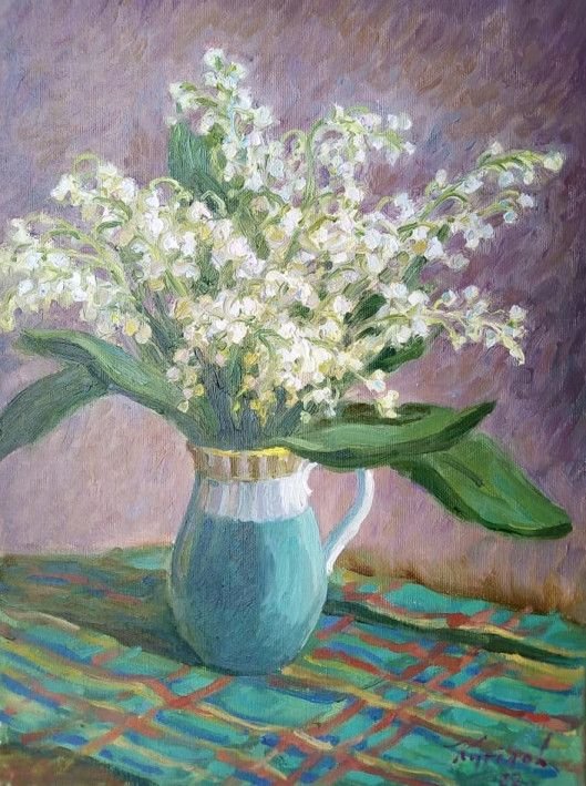 Painting «lilies of the valley», oil, canvas. Painter Kutilov Yurii. Buy painting