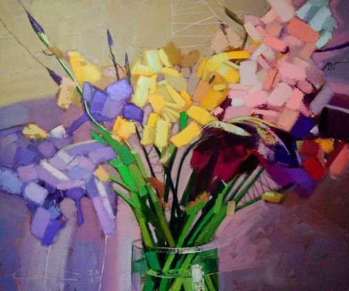 Painting «And again irises ...», oil, canvas. Painter Sachenko Olena. Buy painting