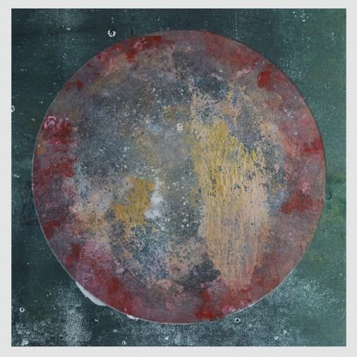Картина «Циганське сонце. Місяць V», олійні фарби, акрил, авторська, ліногравюра, монотипія, папір. Художниця Левіна Валентина. Купити картину