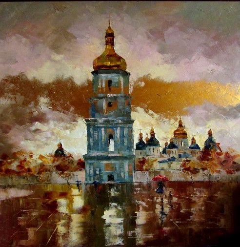 Painting «golden cloud», oil, canvas. Painter Kolos Anna. Buy painting