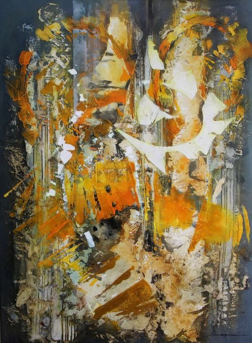 Painting «Disassembled sunflower», oil, levkas, canvas. Painter Hudko Vitalii. Buy painting