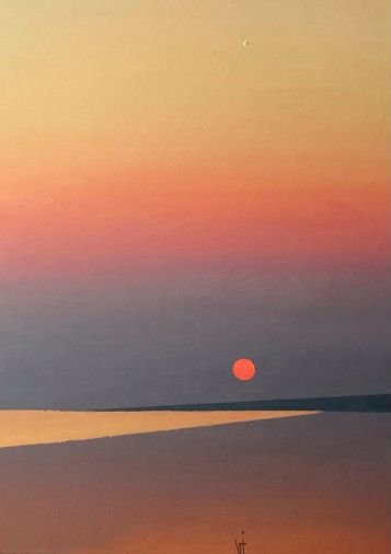Картина «На морі. Сонце сідає», олійні фарби, полотно. Художник Іванів Віктор. Купити картину