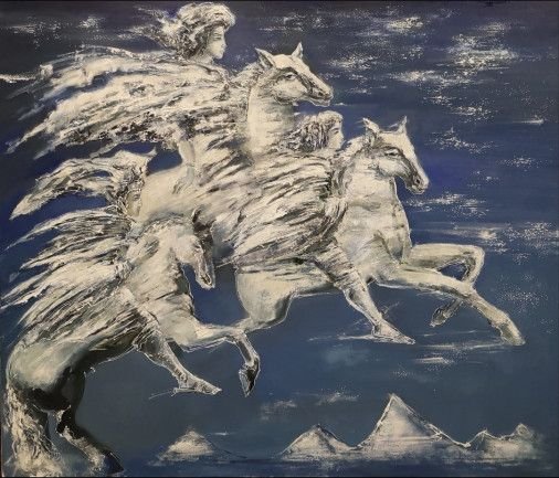 Painting «Equestrians of freedom», oil, canvas. Painter Herasymenko Nataliia. Buy painting