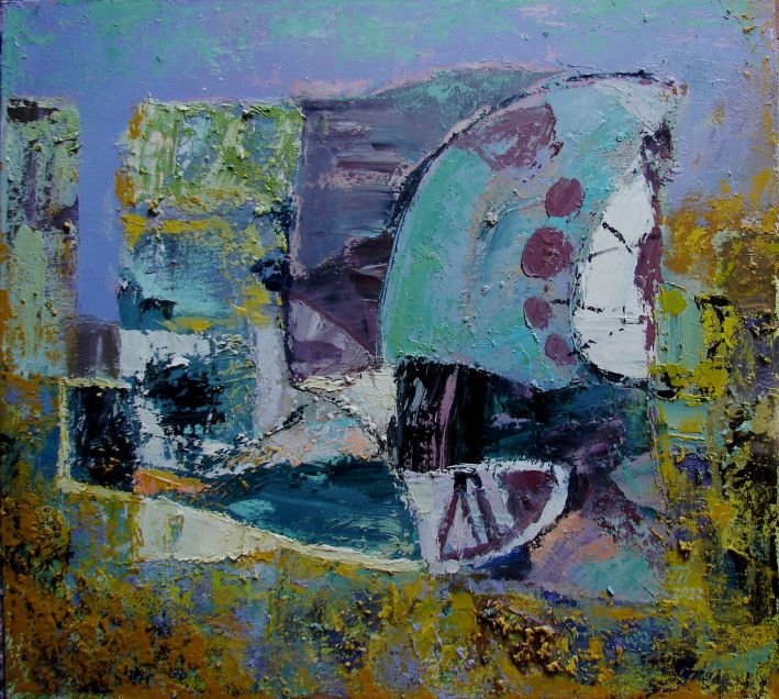 Painting «Green,changing at twilight», oil, canvas. Painter Shuliak Tetiana. Buy painting