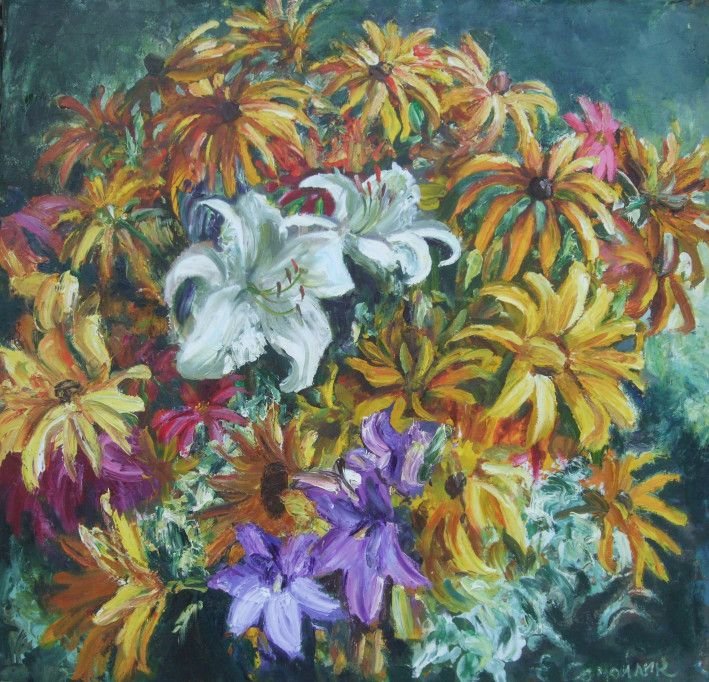 Картина «Квіткова композиція №2», олійні фарби, полотно. Художниця Самойлик Олена. Купити картину