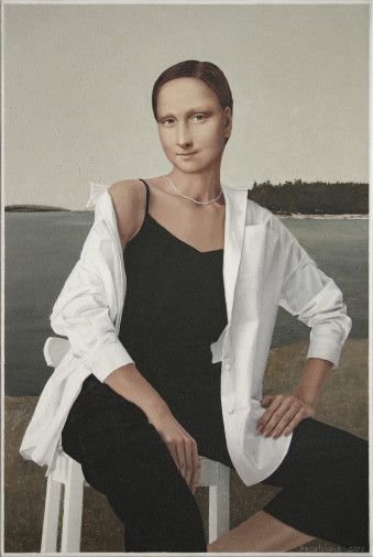 Картина «Десь на березі Дніпра...», акрил, авторська, полотно. Художниця Багацька Наталія. Купити картину