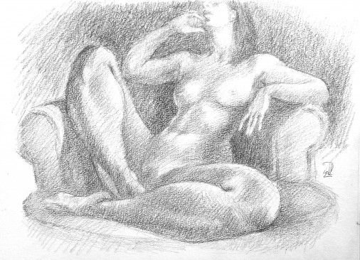 Painting «Nude 05», pencil, paper. Painter Terebylo Mykhailo. Buy painting