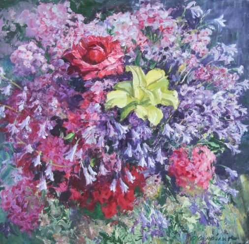 Картина «Квіткова композиція № 1», олійні фарби, полотно. Художниця Самойлик Олена. Купити картину