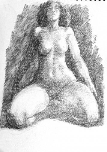 Painting «Nude 04», pencil, paper. Painter Terebylo Mykhailo. Buy painting